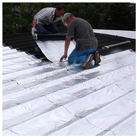 Dachpappe,Bitumen-Band,Dachreparaturklebeband,Rolle Wasserfest,UV-beständige Schutzfolie,für Risse und Fugen,für Fensterfugen, Metall, Fliesen, Farbstahlfliesen(THK1.5mm/W0.5*L5m)