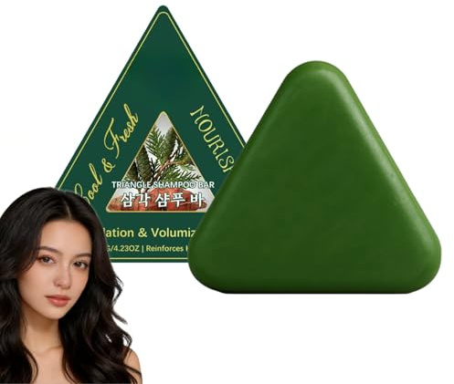 Nature Triangle Shampoo Bar-Pflanzliches Festes Shampoobar-Festes Shampoomit Kastoröl und Pflanzenextrakten, gegen Schuppen und Haarausfall Für Frauen und Männer