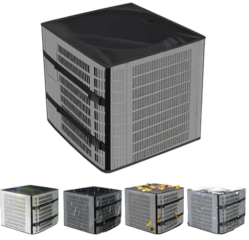 Air Conditioner Outdoor Unit Protectors | Waterproof Protection with Adjustable Strap, Central Air Conditioner Capacitor Protector Winter Summer for Condenser, Heat Pump, Fe