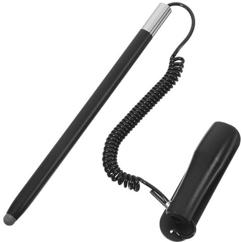 Stylet Capacitif Rétractable Jr13-t en Aluminium avec Porte-Stylet Noir | Écran Tactile, Longueur Réglable, Usage Tablette et Tableau de Bord Auto, Finition Acier Inoxydable