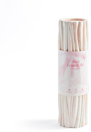 Myga Wave Foam Roller - Tiefengewebe-Massagerolle mit strukturierter Oberfläche & Bloom™ Algen-Technologie - Schaumstoffrolle für Muskelerholung, Mobilität, Fitness, Yoga & Pilates (Rosa)