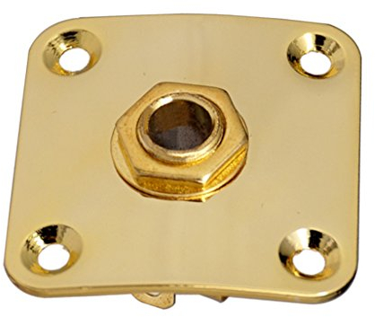 Sharplace 35mmx35mm Klinkenbuchse Plate Steckdose für Lp E-Gitarre, Gold