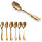 Berglander Mini cuchara de acero inoxidable chapado en oro Titanium, cucharas de café, cuchara de helado, cuchara Golden Mocca, paquete de 6