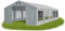 DAS COMPANY Partyzelt 8x10m Wasserdicht Grau Zelt 560g/m² PVC Plane Ganzjährig Gartenzelt Winter ISD - Zeltgarage Winterfest - Dachzelt Hartschale - Zeltgarage - Winterzelt Pavillon - Weidezelt
