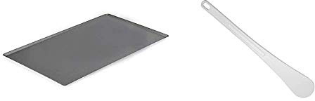 DE BUYER -8161.40 -plaque patissiere choc alu. 40x30cm & 4745.30 -spatule blanche en polyglass l. 30cm