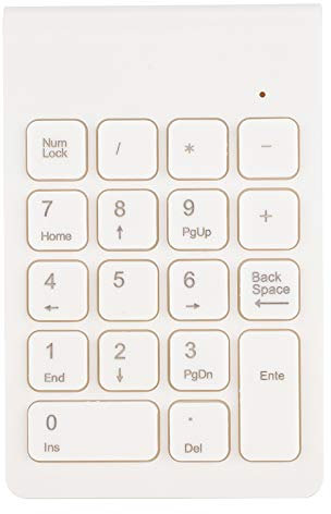 Clavier Mini Clavier sans Fil Pavé Numérique sans Fil 2.4G USB Ergonomique Léger PC Ordinateur Portable Clavier(Blanc)