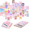 50 STÜCKE Comics Wandkunst Collage Kit, Anime ästhetisches Wand-Dekor Kunstposter für Wandkunstdruck für VSCO Mädchen Jungen Foto-Schlafzimmer (Pink)