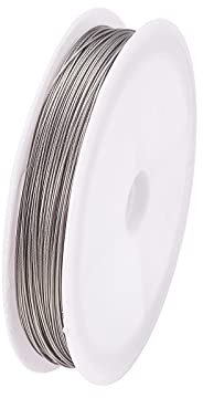 Airssory Tigerschwanzdraht, nylonbeschichtet, Edelstahl, silberfarben, für Schmuckherstellung, Zubehör und Handwerk, 0,45 mm, 50 m
