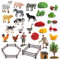 MasYosh Bauernhof tierfiguren Set, 28-teiliges Mini realistisches Bauernhof Tierspielzeug Set, pädagogisches Lernspiel Set, Tiermodelle, Ornamente, Vorschulgeschenk Kinder