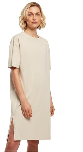 Urban Classics Damen Women's Organic Oversized Slit Tee Dress Kleid, Beige, L EU