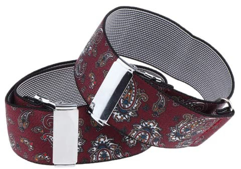 zalati Stretch Jacquard Shirt Garters Elastic Armbands Anti-Slip Shirt Sleeve Holders Adjustable Arm Sleeve Garters Elastic Adjustable - Red