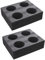 Housoutil Lot de 2 Porte-Tasses en Mousse pour Camping, Camping-Car, Voiture, Caravane, Bateaux, Noir, 4 Trous, Verres, Tasses, Boissons, Tasses à café
