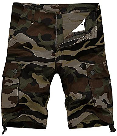 Beokeuioe Lose Hosen Herren Camouflage Shorts Armee Cargo Workout Shorts Plus Size Herren Plaid Strand Shorts Camo Camouflage Shorts Militär Kurze Hose Bermuda Cargo Overalls