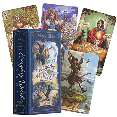 78 Witch Tarotkarten für Anfänger - Tragbar Tarot-Decks, Everyday Englisch Tarot Cards mit Farbiges Kästchen für Partyspiele Kartenspiele, geheimnisvolles Geschenk für Freund