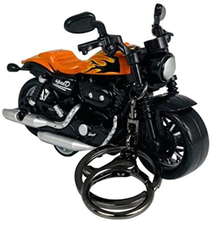 Oikabio Porte-clés 3D Harley Moto pour homme - Porte-clés créatif pour voiture et moto - Accessoires pour bureau, sac à dos, sac à main, cadeau pour motocross, Orange, taille unique