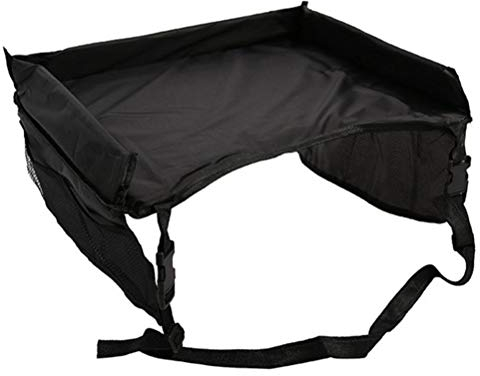 Portatile Seggiolino Auto Accessorio Tavolo Bambino Impermeabile Multifunzionale da Viaggio per Passeggino e Auto - Vassoio Regolabile per Alimenti e Giocattoli (Nero)