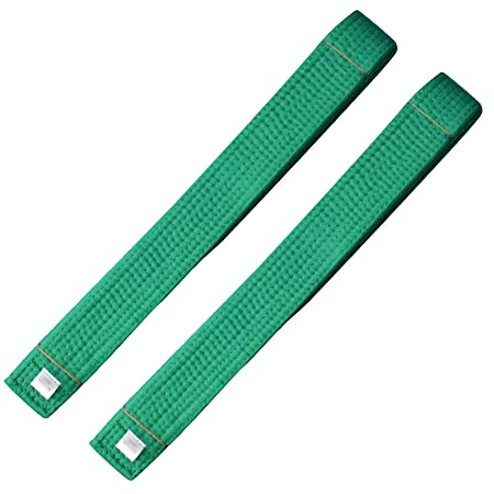 G-LIKE Kampfsport Zubehör Taekwondo Gürtel – 2 Stück Belt Kampfkunst Karate Judo Wushu Ju-Jutsu Ninjutsu Budo Kendo Aikido Training Wettkampf für Erwachsene Kinder – Baumwolle (200 cm, Grün)