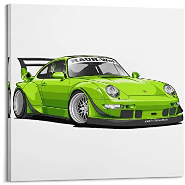Super Auto-Poster 933 RWB Rennwagen, dekoratives Gemälde, Leinwand, Wand- und Kunstbild, Familien-Schlafzimmer, Dekoration, 40 x 40 cm