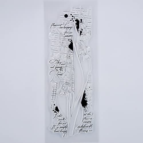 DDOUJOY 3052305 Lilien-Blätter-Hintergrund, transparente Stempel für Kartenherstellung, Dekoration und DIY-Scrapbooking