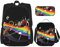 Rainbow Musical Note Melody Printed Casual Backpack With Lunch Box Pencil Case Laptop Backpack Travel Daypack