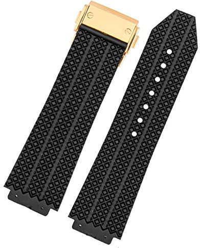 KAVJU Uhrenarmband für HUBLOT BIG BANG - Silikon 25 * 19mm Wasserdicht Herren Kette Uhr Zubehör Gummi, 25-19mm, Achat