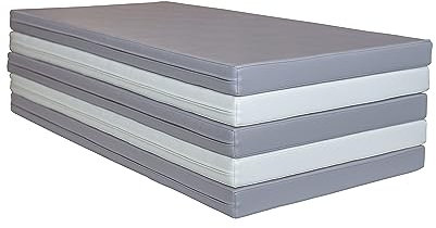 IGLU SOFT PLAY Fallschutzmatte/Sicherheitsmatte / 5 Stück/Farbmischung / 100x50x5cm - Pastellfarben (Grey/White)