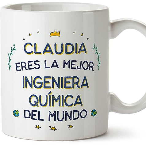 MUGFFINS Tazas Personalizadas para INGENIERA QUÍMICA mujer - En Español - Mejor del Mundo - 11 oz / 330 ml - Regalo Personalizable original y divertido