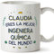MUGFFINS Tazas Personalizadas para INGENIERA QUÍMICA mujer - En Español - Mejor del Mundo - 11 oz / 330 ml - Regalo Personalizable original y divertido