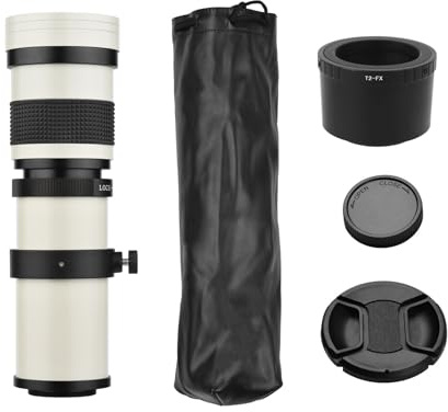 telephoto zoom lens,HUIOP Fotocamera MF Obiettivo zoom super teleobiettivo F/8.3-16 420-800 mm T2 Mount con anello adattatore FX-mount Sostituzione filettatura 1/4 per X-Pro2 X-E2 X-E3 X-A5 X