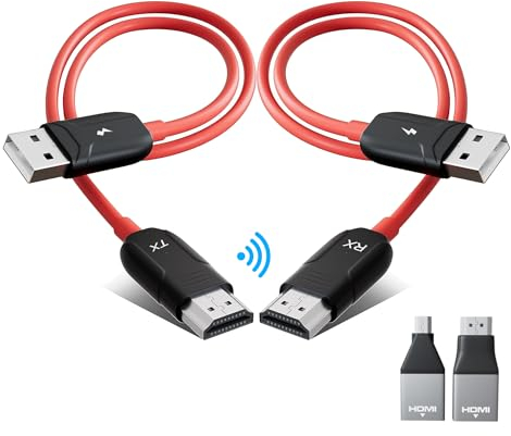 Merdoo Wireless HDMI, HDMI sans Fil pour Le Streaming 50M de Distance Vidéo/Audio/Fichiers da d'PC/Caméra/Téléphone vers TV/Projecteur/Monitor