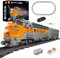 Mould King 12018 Technik Ferngesteuert USA EMD F7 WP Diesel Locomotive Eisenbahnen Zug Beleuchtung Bauklötze Set LED Licht Baukasten 1541 Stück Mit Schienenlieferung Klemmbausteine Bausatz