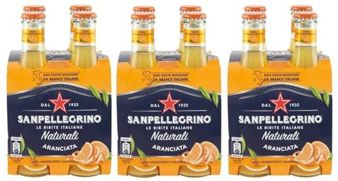 12x San Pellegrino Aranciata Naturali Bevanda Analcolica Rinfrescante con succo di Arancia italiano, Bottiglia di vetro 20cl