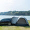 GARDIMAX SUV-Zelt für 6 Personen, geräumige, wetterfeste Auto-Zelte für Van, Camping, inklusive Regenschutz und Aufbewahrungstasche, 3 m L x 3 m B x 2,1 m H, Grau