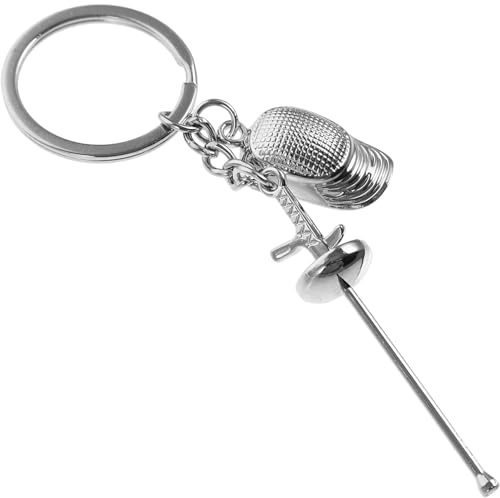 Happyyami Fencing Keychain Fencing Key Ring Sport Fans Gifts Souvenir Present Handbag Charm Car Key Ring Bag Purse Hanging Pendant for Fencer