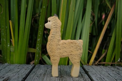HolzWald - 5918 - Exotische Tiere, Alpaka, Holz, Handarbeit, 15cm x 9,5cm x 2,5cm
