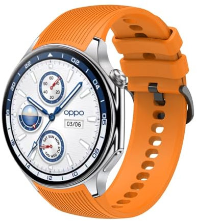 GIOPUEY Armband Kompatibel mit OnePlus Watch 3/2/2R, Weiches Silikon Armband [Verschleißfest] [Atmungsaktiv] Ersatzarmband - Orange