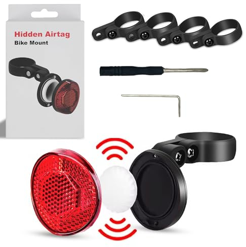 Réflecteur de vélo AirTag avec Support caché pour Apple AirTag & P09. Antivol et Traceur pour Selle de vélo, vélo électrique, Trottinette (sans Traceur P09).
