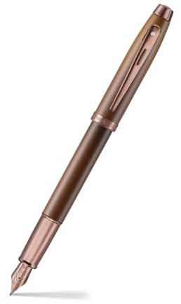 Sheaffer 100 9374 Coffee Edition Matt Brown Fountain Pen with Regal Brown PVD Signature mid band - Medium Point