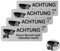 4 Stück Videoüberwachung Aufkleber, 8,5x3cm Aluminium Video Warnschilder-Kameraüberwachung - Einbruchschutz für Zuhause,Outdoor