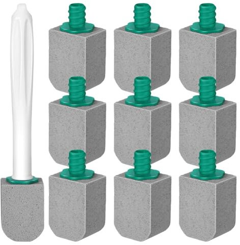 Giyofom Lot de 10 pierres ponces de nettoyage pour cuvettes de toilettes avec long manche pour piscine, baignoire, évier de cuisine