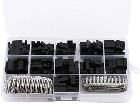 620pcs Jumper Wire Housing, MaleorFemale Crimp Pins Kit, Breadboard Connectors, Transparent Box for Electronics Prototyping with Classification Management, Includes 620pcs Jumper