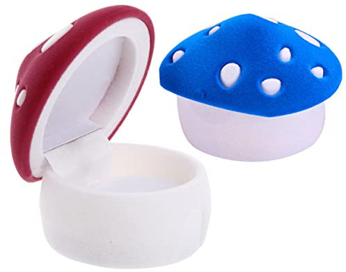 TOPBATHY Pilzförmige Schmuckschatulle Aus Robustem Material Für 2 Ringe Und Halsketten Dekorative Schmuckbox Zur Aufbewahrung Und Präsentation Von Verlobungsringen Und Eheringen