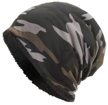 Michear Berretto invernale in pile termico mimetico, da uomo, foderato in stile militare mimetico
