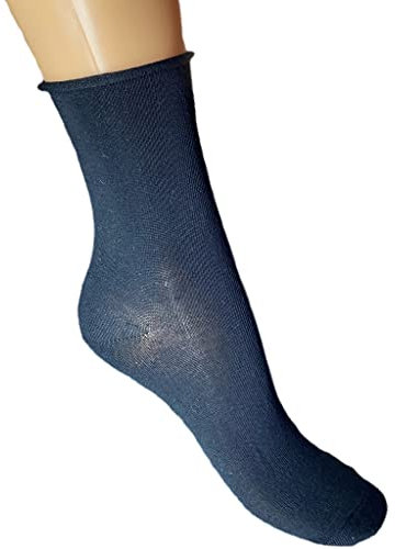 Infinity 6/12 Paia Calzini Donna in Puro Cotone Filo di Scozia Elasticizzato Senza Elastico Taglia 35-40 Calze Donna Made in Italy Altezza Polpaccio (6Paia Nero Alto)