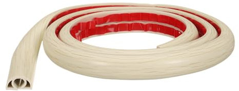 QUARKZMAN Cache-Câble de Sol de 4 Pieds W0.3 x H0.3 Canal Intérieur en PVC pour Cacher Les Câbles d'Extension, Protège-Câbles pour Gestion des Câbles, Couleur Bois Beige