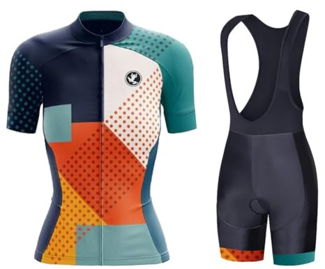 UGLY FROG FBAnv24Hu Damen Radtrikot Set Radtrikot Kurzarm + Radhose mit 20D Sitzpolster MTB Fahrradbekleidung