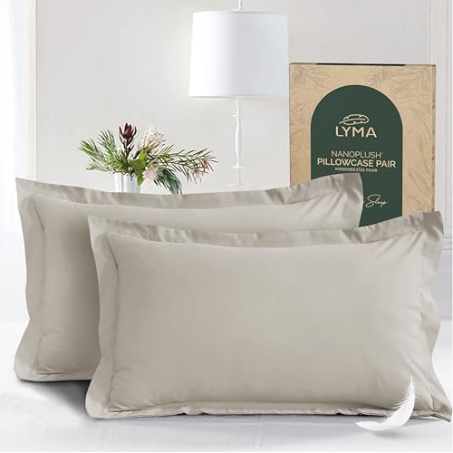 LYMA Pillow Cases Pack of 2 & 4,Ultra Soft Breathable Housewife & Oxford Cover, OEKO-TEX Certified,Nanoplush Double Brushed Quick Dry Pillowcases, Envelope Closure Wrinkle Fade Resistant,50x75 CM
