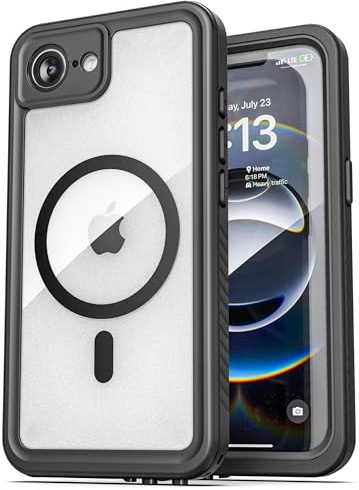 ENCASED Titan-X Designed for iPhone 17e, 16e Waterproof Case, (2025) Full Body Protective Phone Case with Built-in Screen Protector and Port Cover (MagSafe Compatible) Clear
