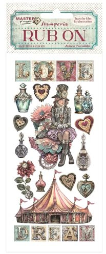 Stamperia - Rub-on for Scrapbooks, Albums, Card Making, Bullet Journals and More, Easily Transfer Images onto Paper and Other Surfaces, Perfect for Crafts and Gifting (Master of Magic, Circus)
