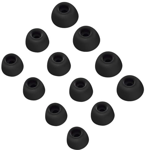 Chofit Ear Caps Compatible with Soundcore by Anker P40i/P30i/Sport X10/Space A40/Life P3, P2 Mini, P2, A1 Eartips, Soft Silicone Replacement Earbuds Cushions Tip Covers, 3 Sizes 6 Pairs (Black)